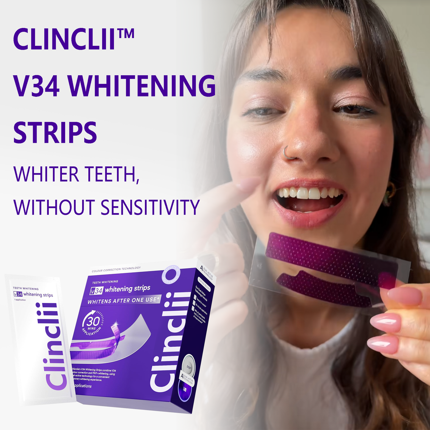 Clinclii™ V34 Whitening Strips – Professional Teeth Whitening at Home