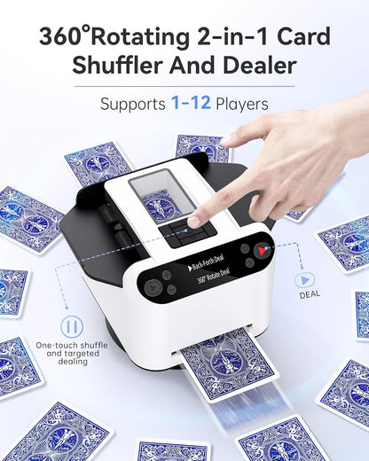 🎲2-in-1 Automatic Card Shuffler & Dealer With 4 Card Drawing Remotes